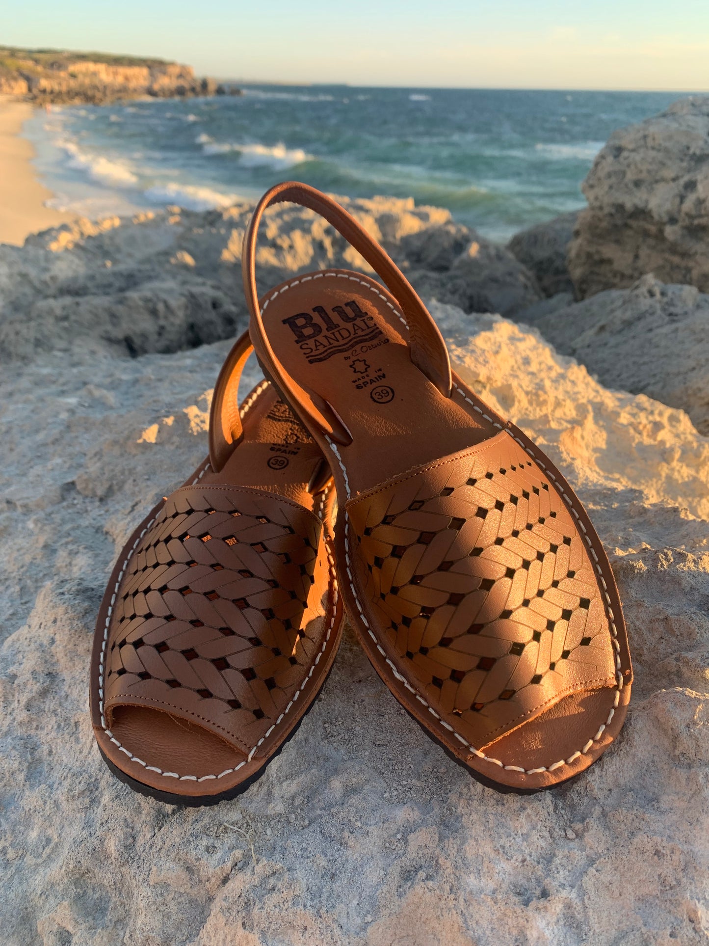 TAN Ladies Leather Sandal - Only Size 38 left!