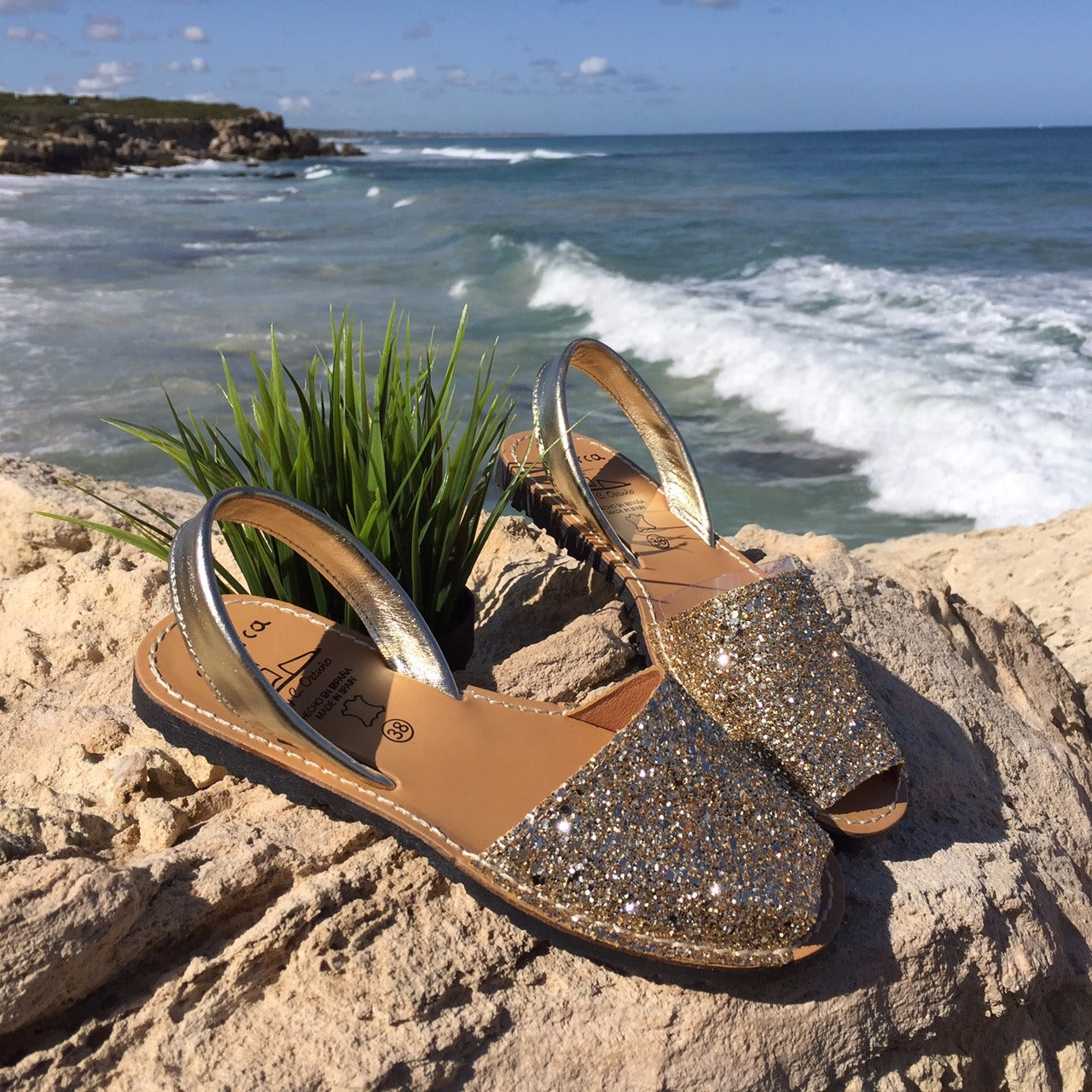 Avarca Menorcan GOLD GLITTER LADIES SANDAL