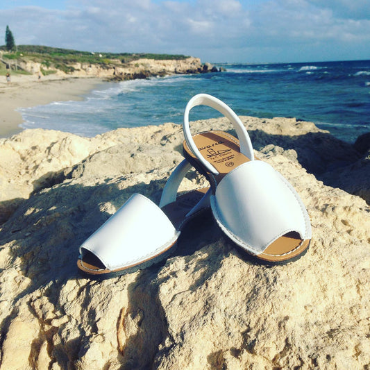 Avarca Menorcan Classic WHITE Ladies Leather Sandal