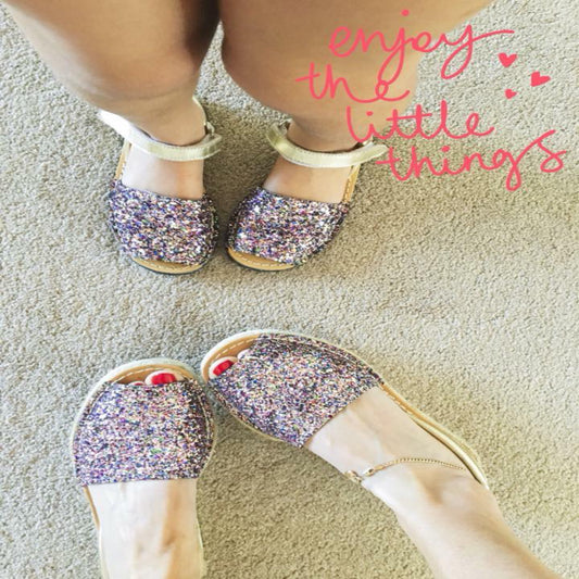GIRLS MULTI GLITTER SANDALS - Last pair Euro 33!