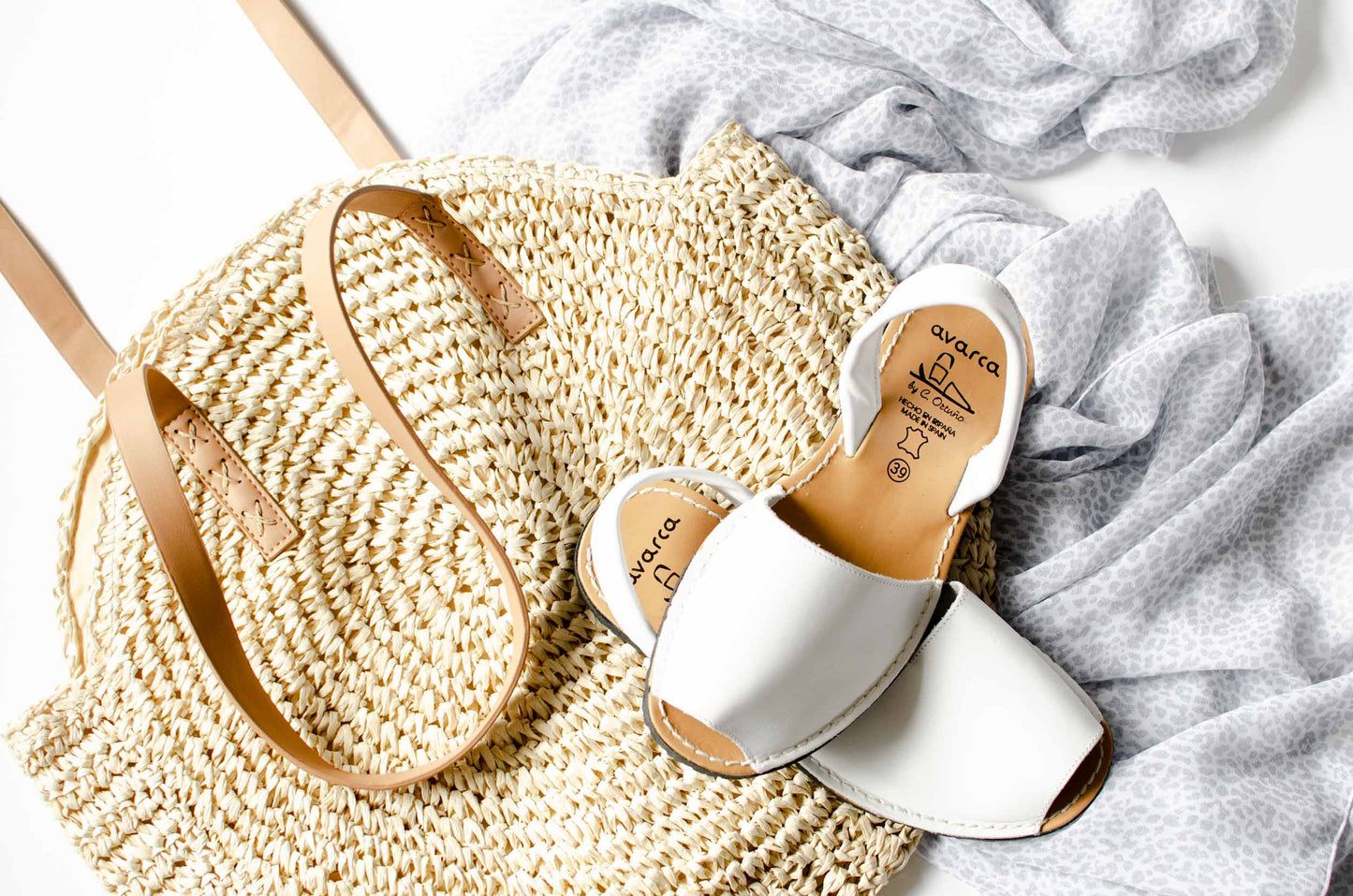 Avarca Menorcan Classic WHITE Ladies Leather Sandal