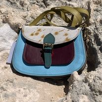 Supersoft blue leather Saddle bag