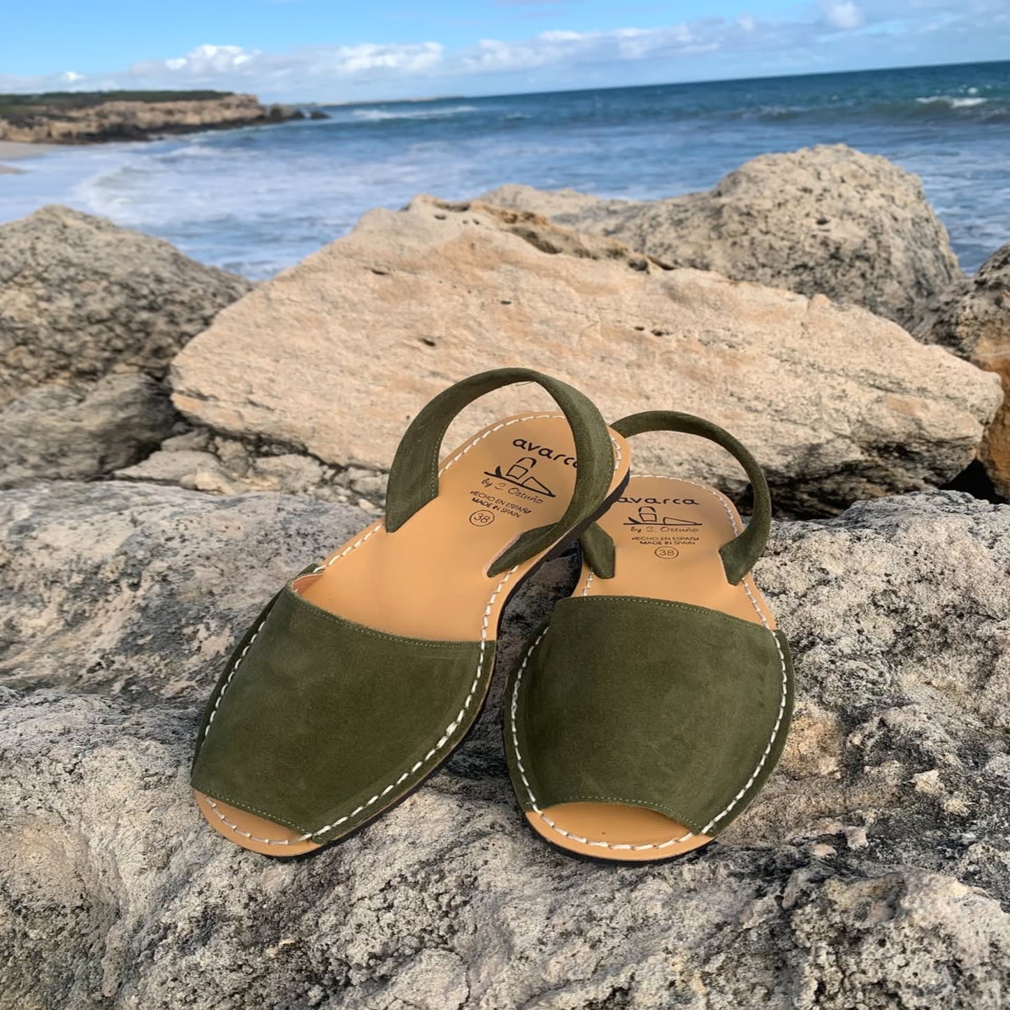 Khaki Ladies Suede Ladies Sandal- Hot for Winter!