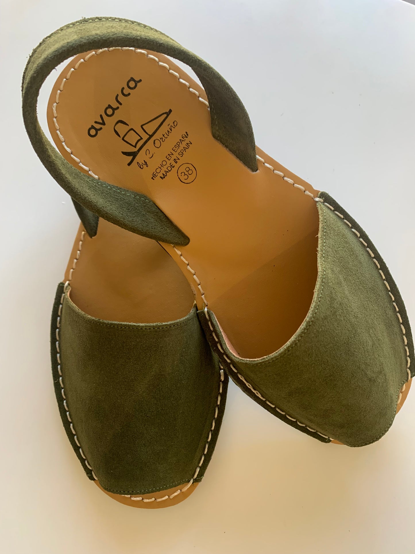 Khaki Ladies Suede Ladies Sandal- Hot for Winter!