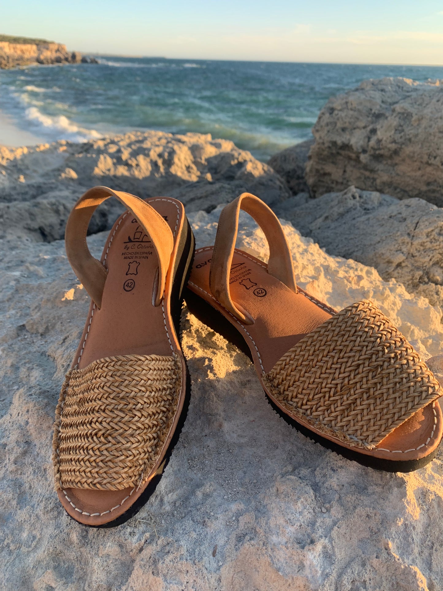 Beige Braided Ladies Leather Wedge Sandal-last pair size 42 (so fit someone who wears 41 in flats)