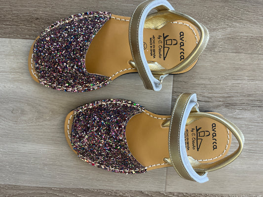 Multi glitter girls leather sandal - LAST PAIR Size 30