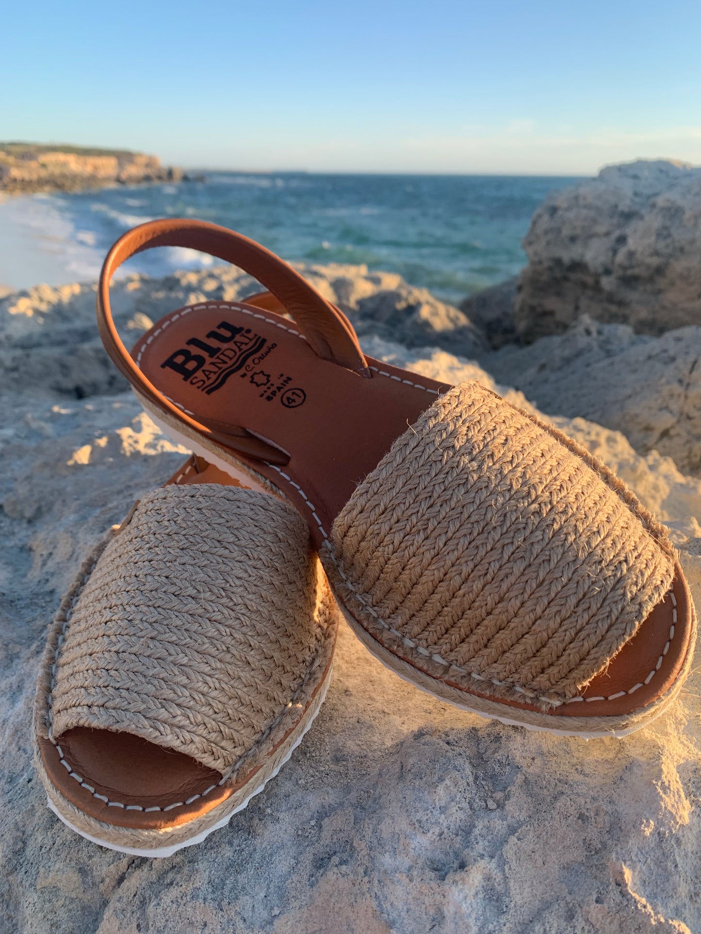 Natural Ladies Leather Sandal - size 41
