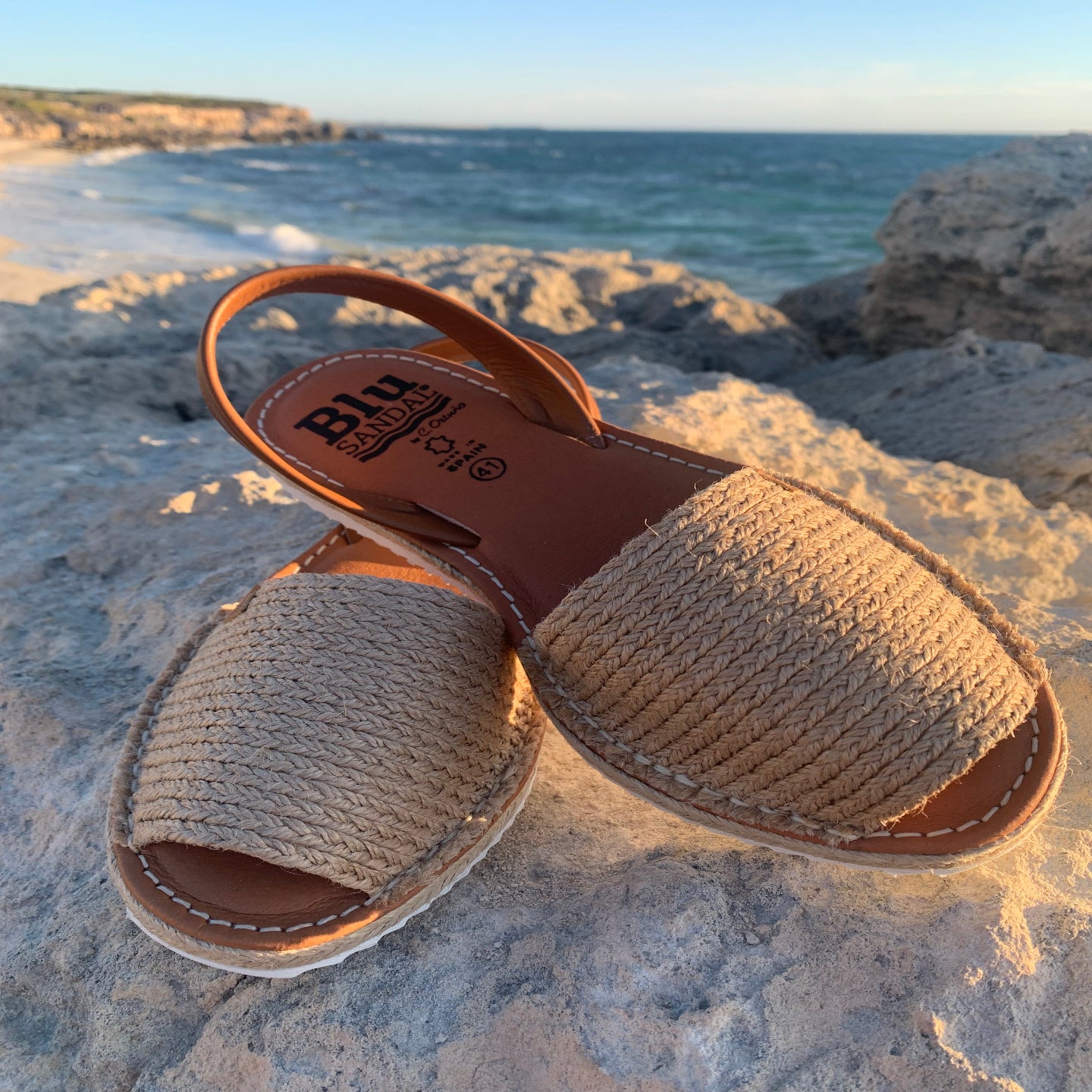 Natural Ladies Leather Sandal - size 41