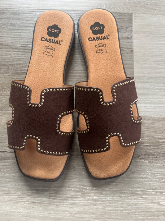 Chocolate Brown Suede with studs – Last pair size 39
