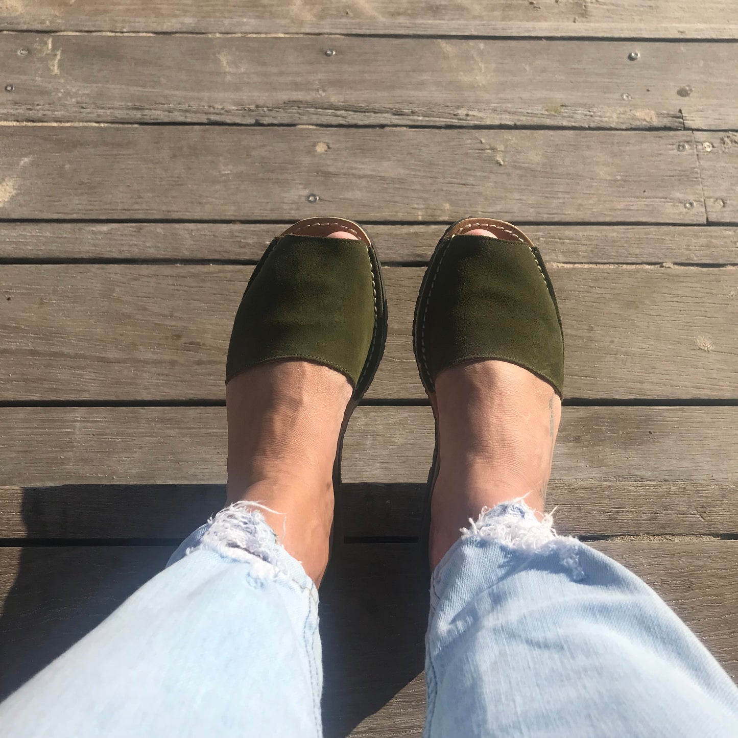PREORDER Classic Khaki Ladies Suede Sandal