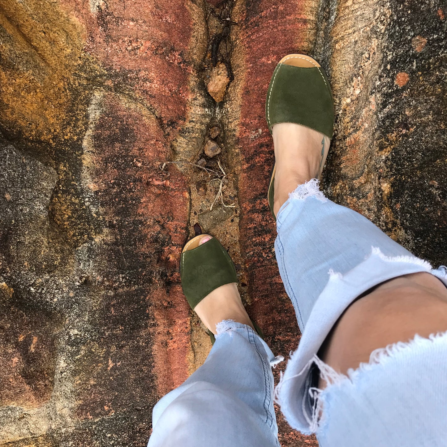 PREORDER Classic Khaki Ladies Suede Sandal