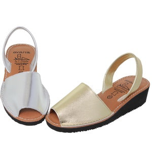 Silver Ladies Leather Wedge Sandal-PRORDER NOW LIVE