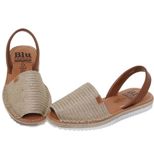 Natural Ladies Leather Sandal - size 41