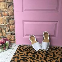 PREORDER - WHITE Glitter Ladies Leather Sandal