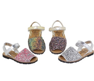 GIRLS MULTI GLITTER SANDALS - Last pair Euro 33!